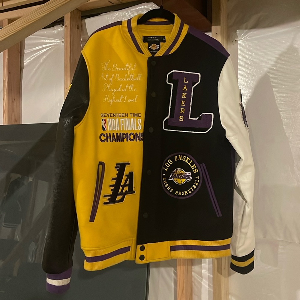 LOS ANGELES LAKERS COLOR BLOCK VARSITY JKT